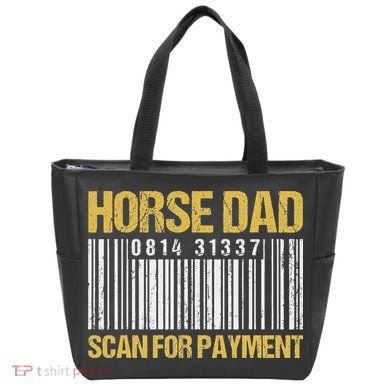Horse Dad Scan For Payment Barcode Horse Dad Tote Bag