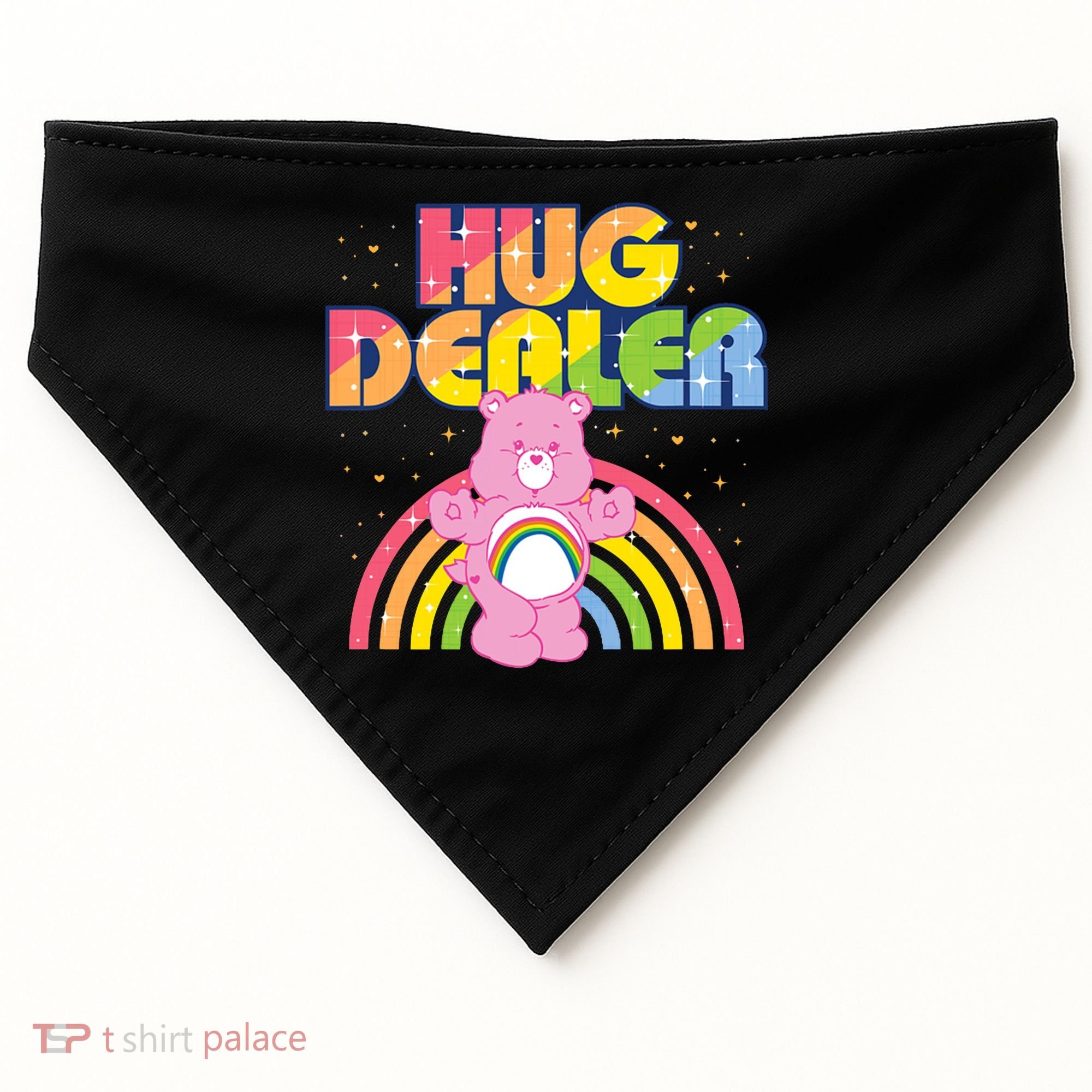 Hug Dealer Teddy Bear Rainbow USA-Made Doggie Bandana