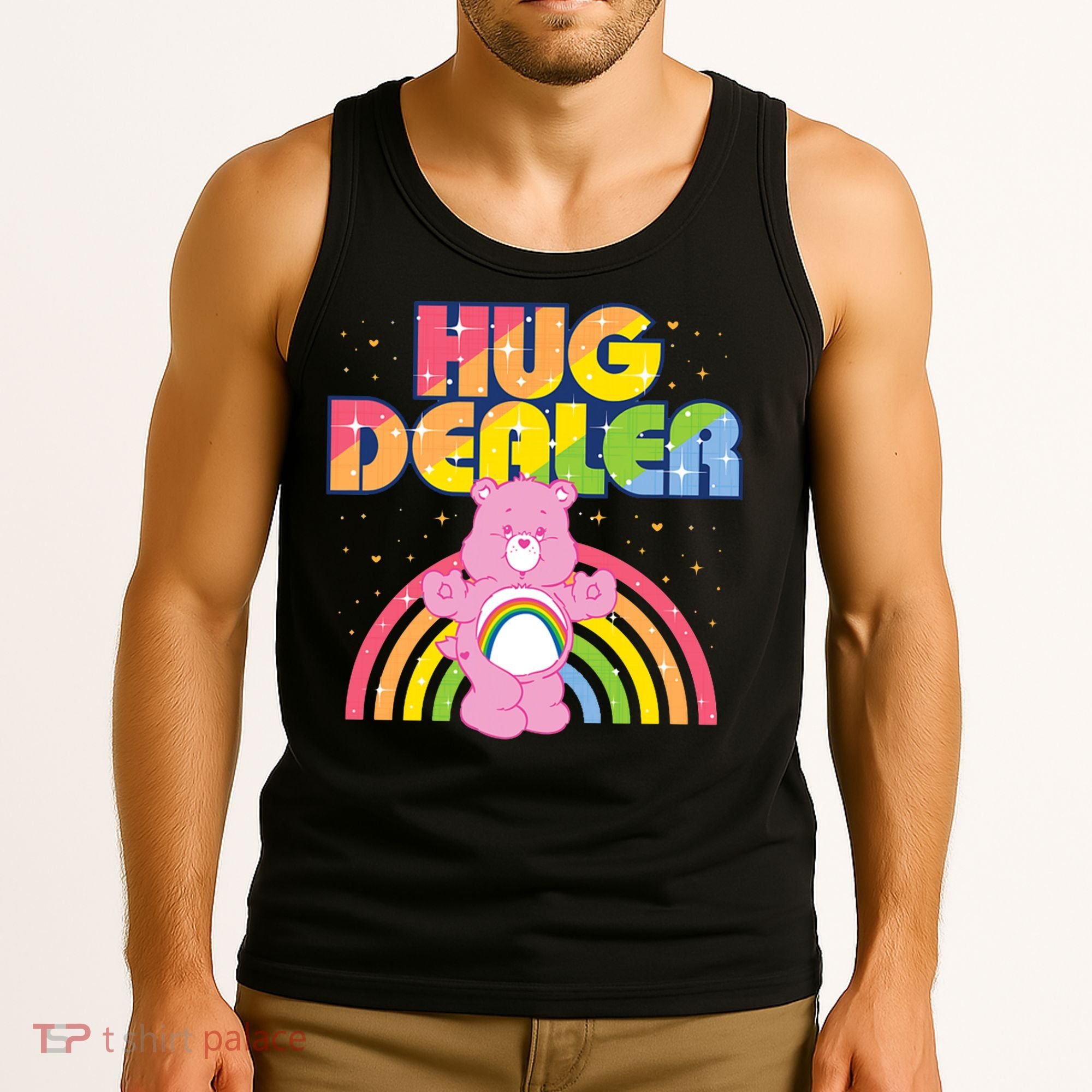 Hug Dealer Teddy Bear Rainbow Tank Top
