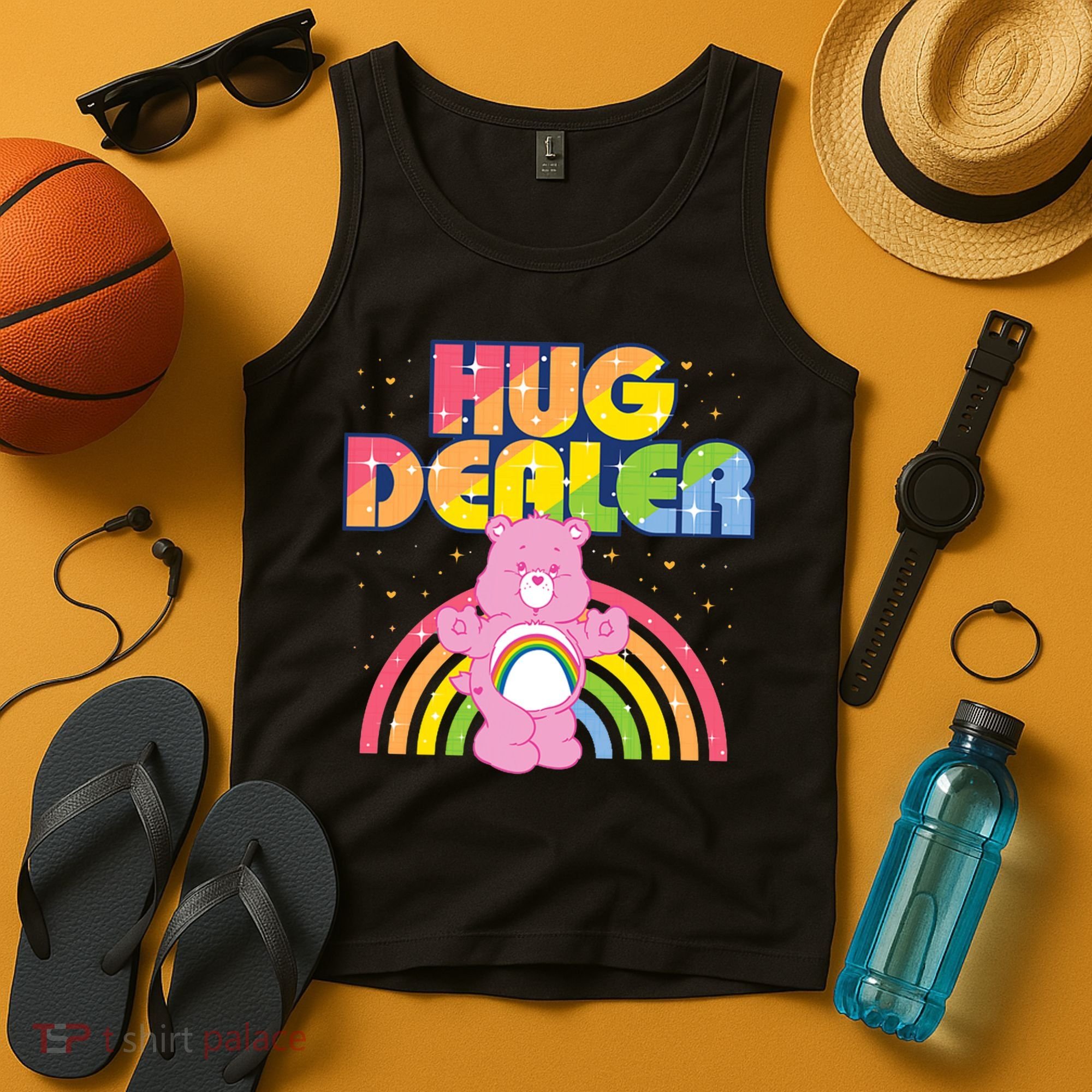 Hug Dealer Teddy Bear Rainbow Tank Top