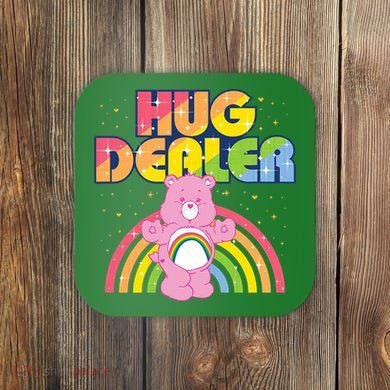 Hug Dealer Teddy Bear Rainbow Coaster