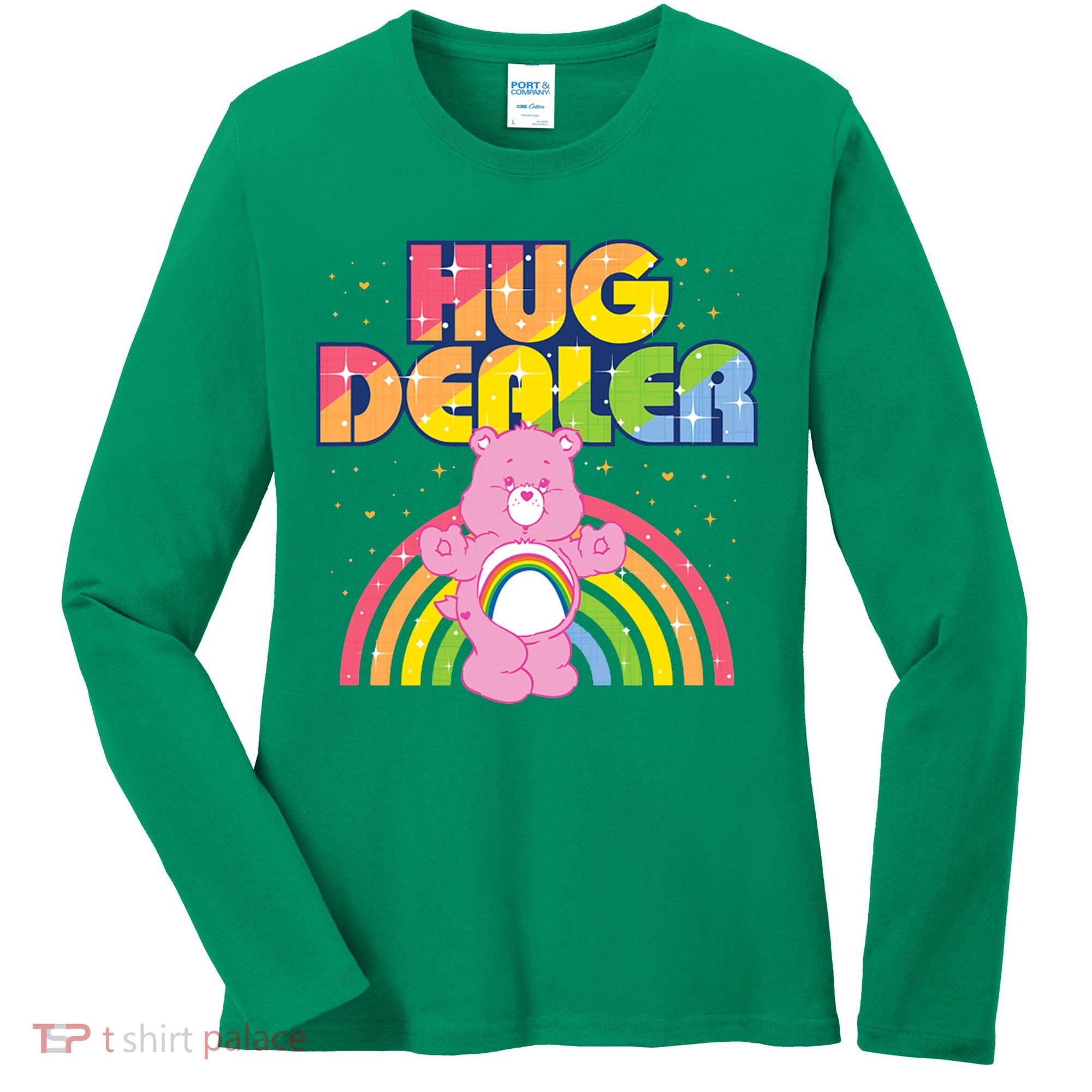 Hug Dealer Teddy Bear Rainbow Women's Long Sleeve Shirt