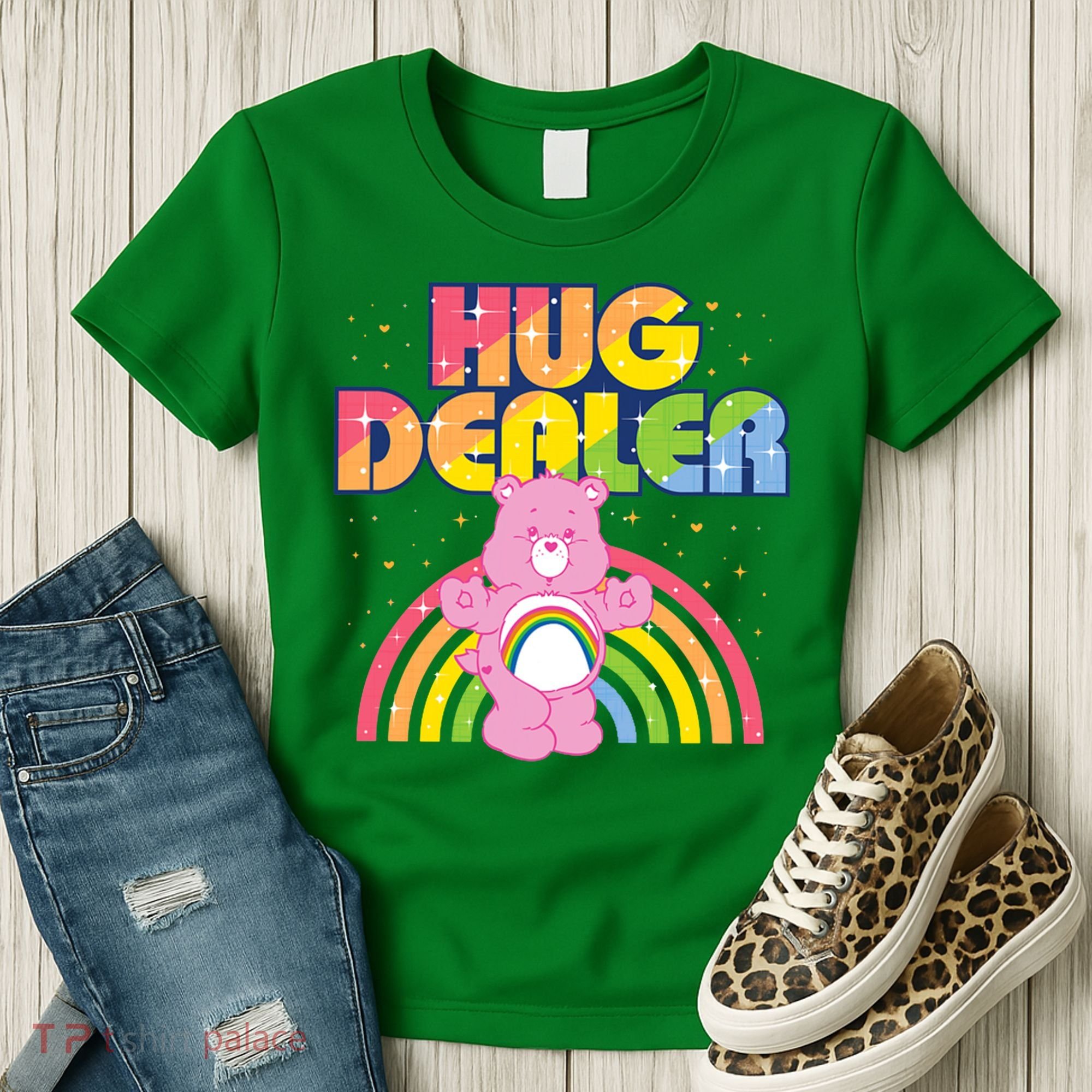 Hug Dealer Teddy Bear Rainbow Women's T-Shirt