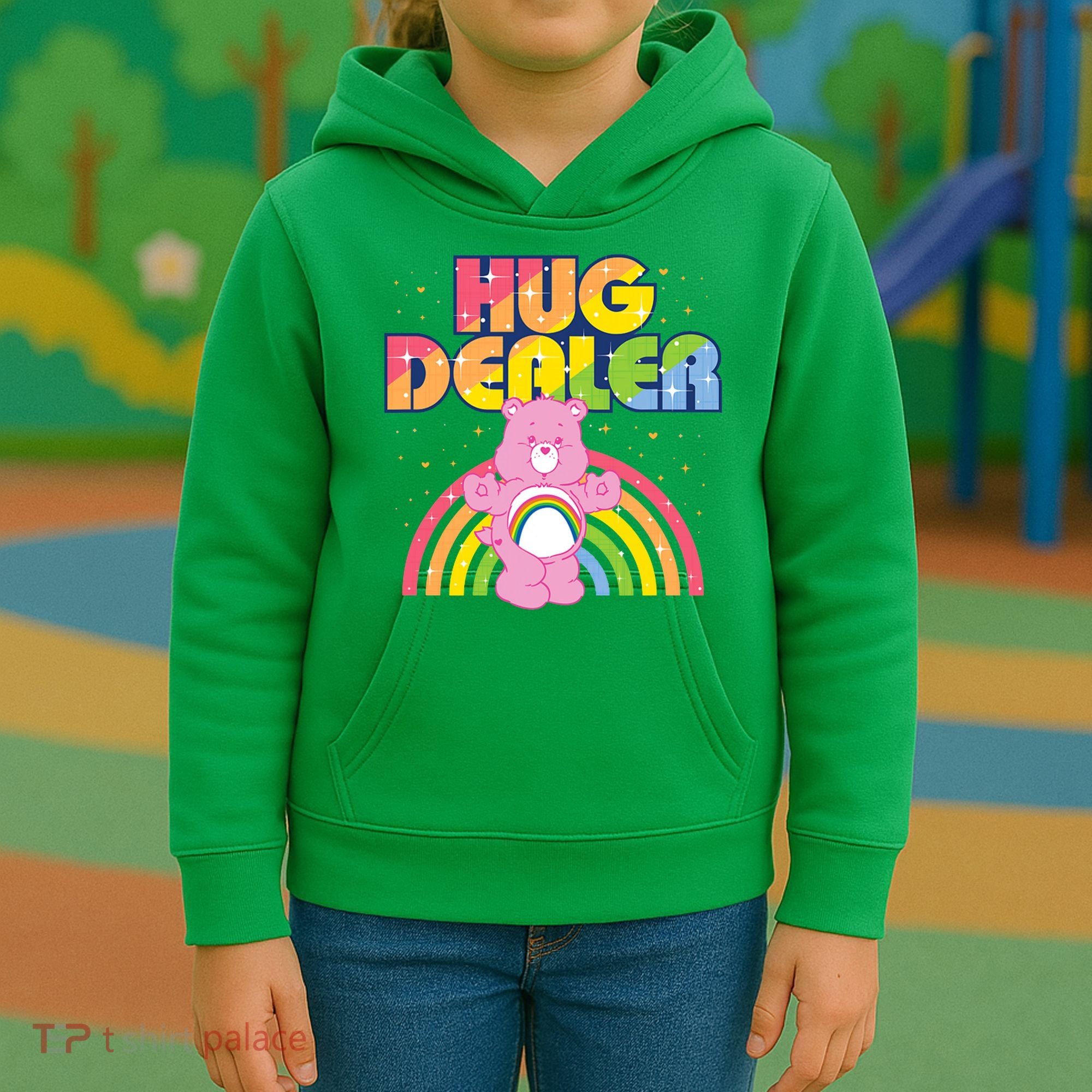 Hug Dealer Teddy Bear Rainbow Kids Hoodie