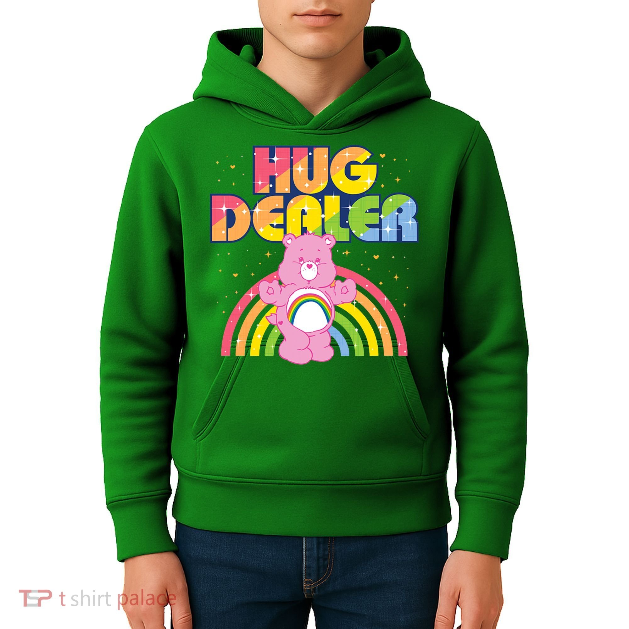 Hug Dealer Teddy Bear Rainbow Kids Hoodie