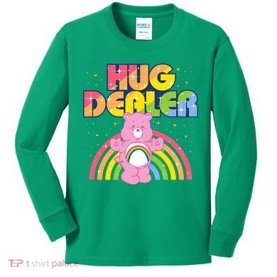 Hug Dealer Teddy Bear Rainbow Kids Long Sleeve Shirt