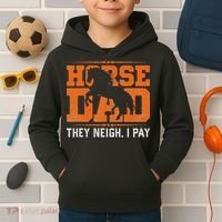 Horse Dad They Neigh I Pay Kids Hoodie thumb 2