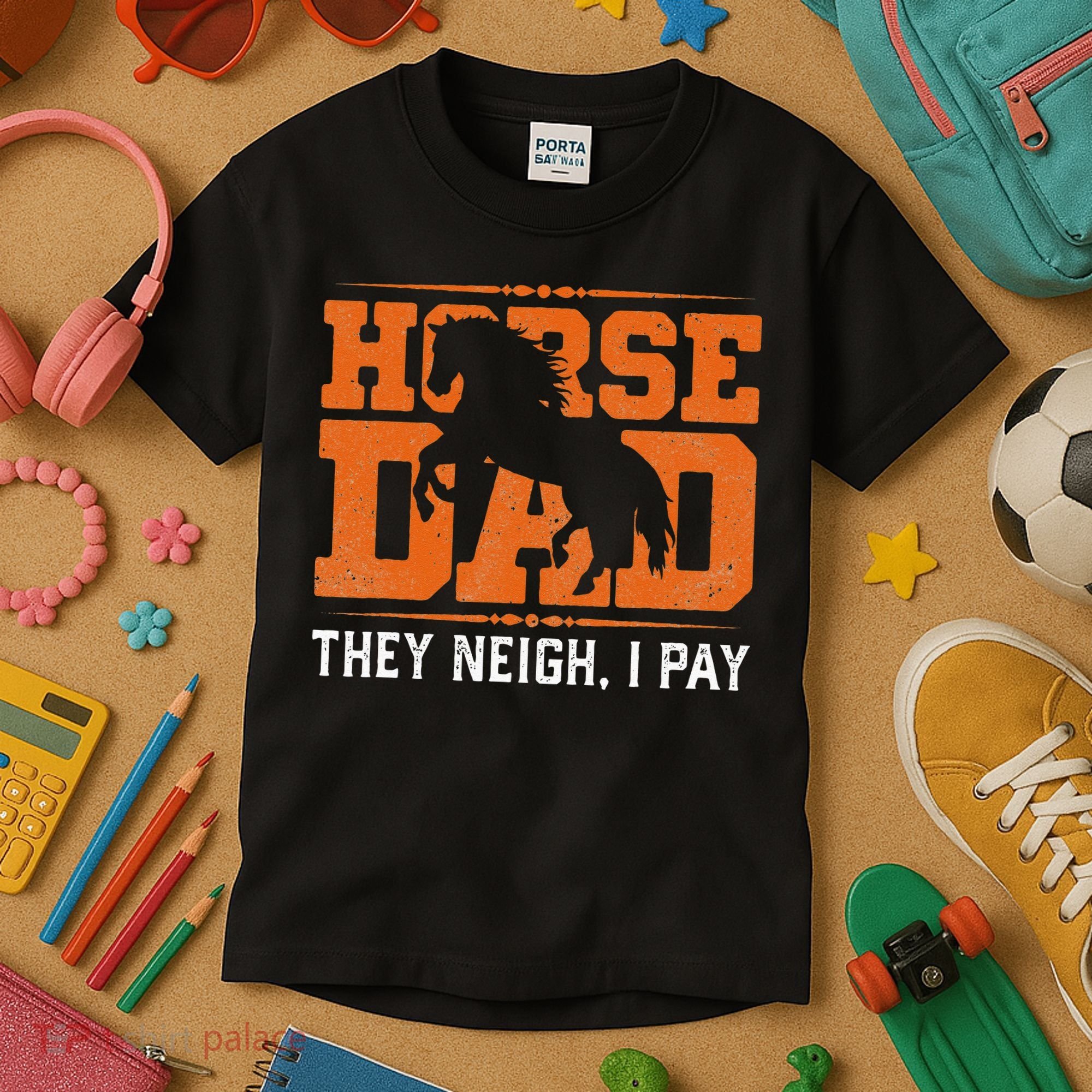 Horse Dad They Neigh I Pay Kids T-Shirt