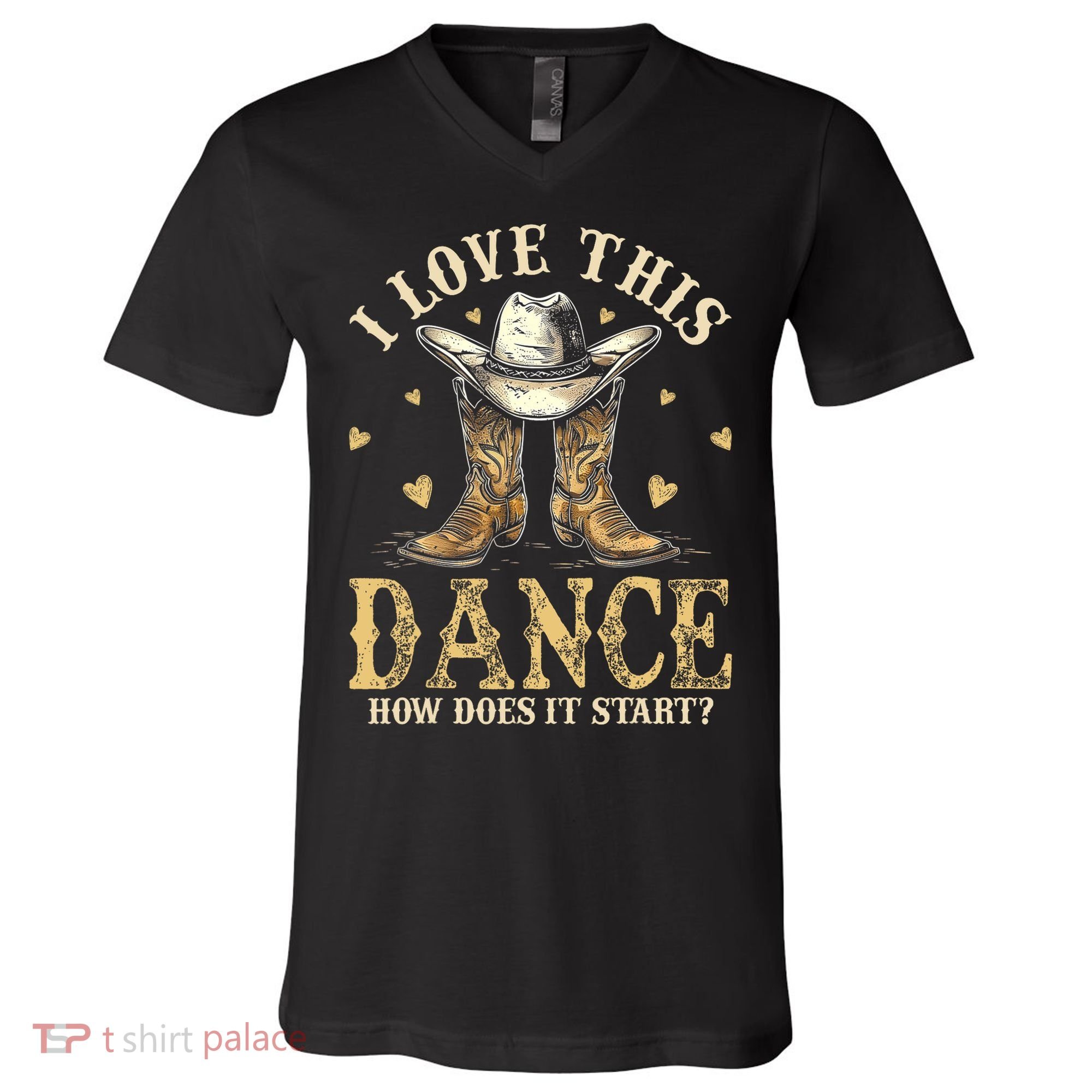 How Does This Dance Start Line Dancer Country V-Neck T-Shirt