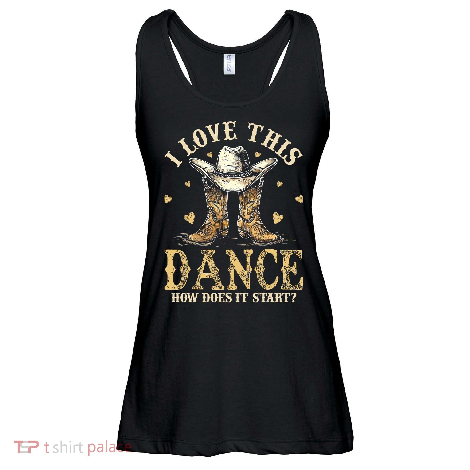 How Does This Dance Start Line Dancer Country Ladies Essential Flowy Tank