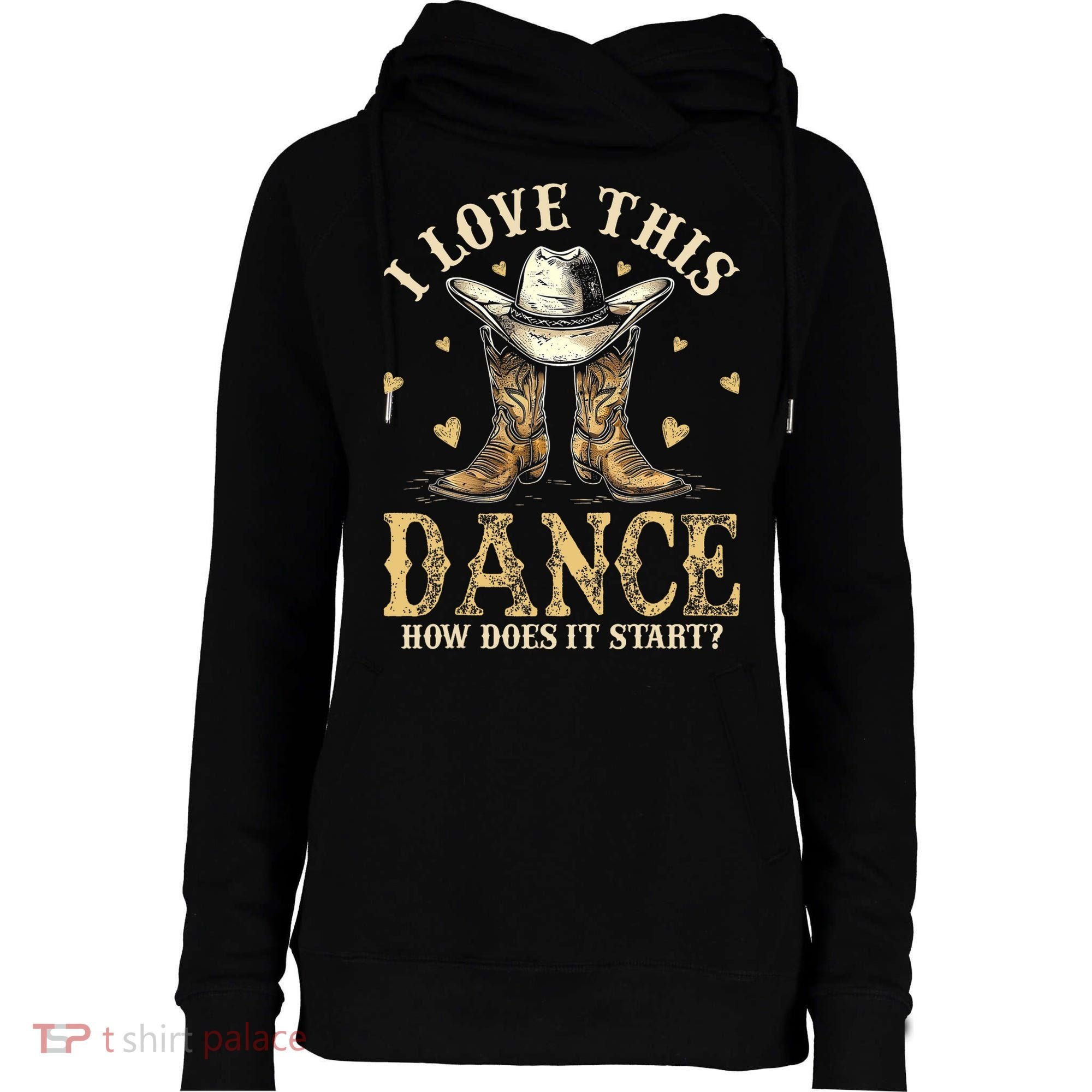 How Does This Dance Start Line Dancer Country Womens Funnel Neck Pullover Hood