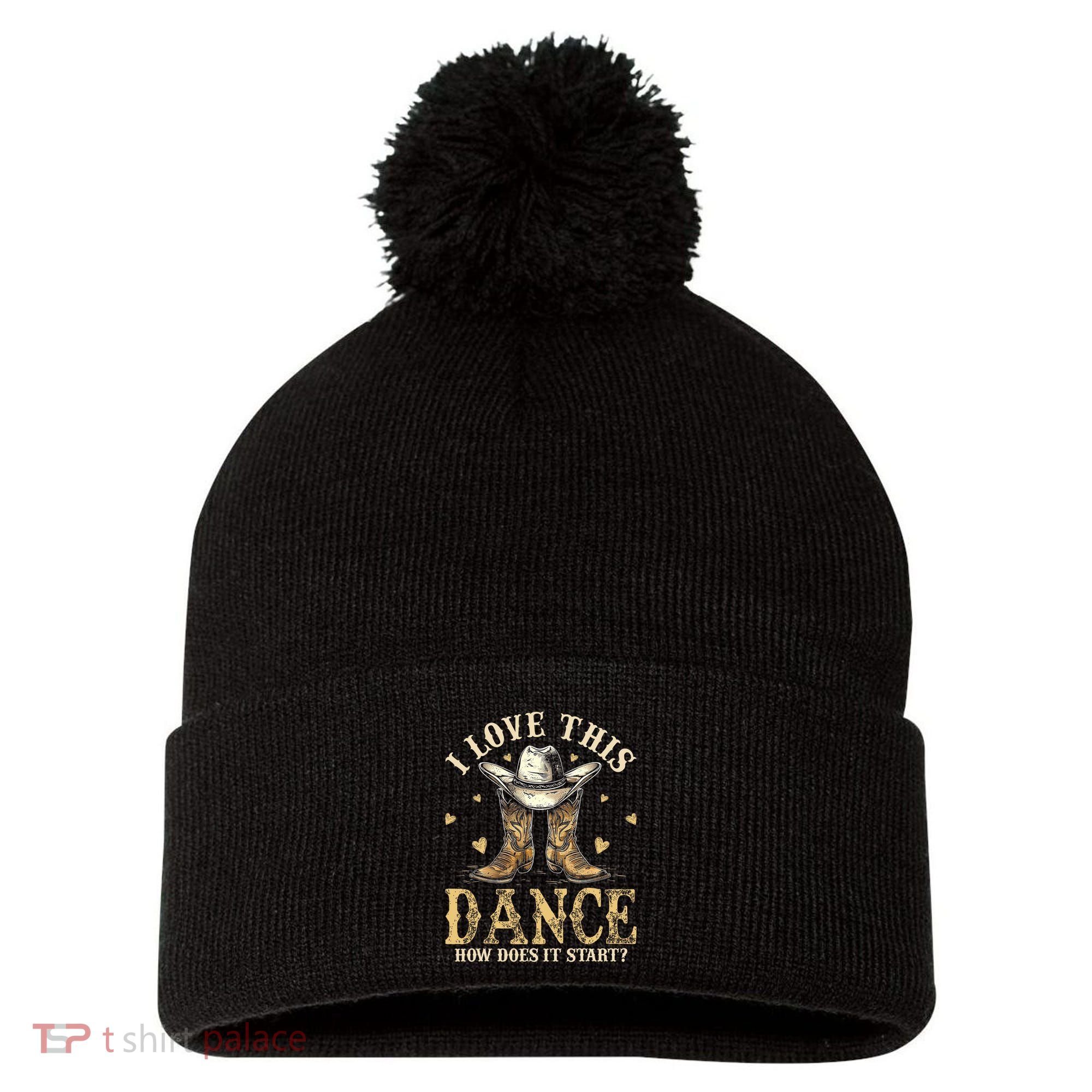How Does This Dance Start Line Dancer Country Pom Pom 12in Knit Beanie