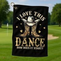 How Does This Dance Start Line Dancer Country Golf Towel thumb 1