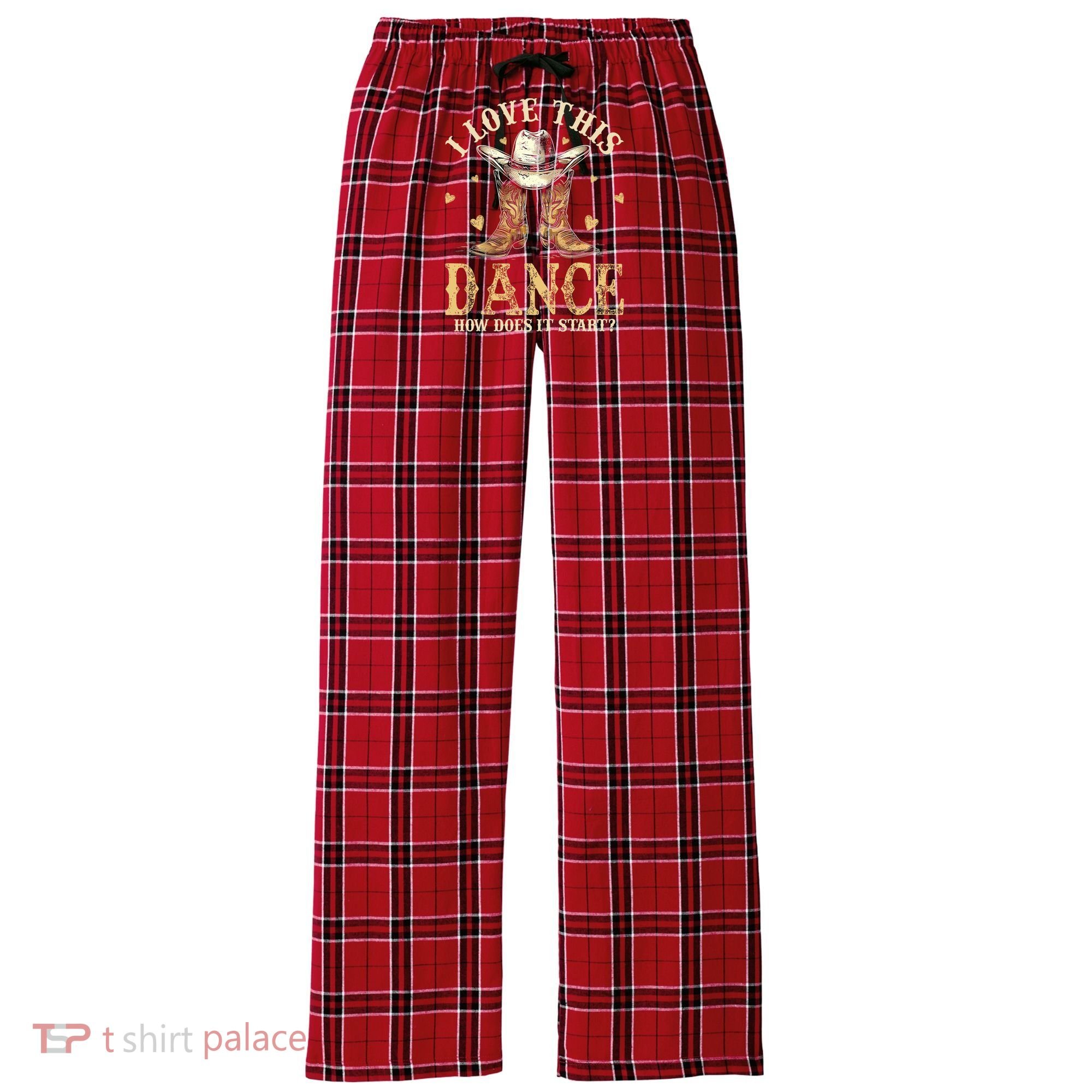 How Does This Dance Start Line Dancer Country Women's Flannel Plaid Pajama Pants