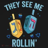 Hanukkah Dreidel They See Me Rolling Funny Jewish Festival  Women's Tank Top thumb 5