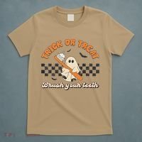 Halloween Dentist Trick Or Treat Brush Your Teeth Dental Assistance Hygienist T-Shirt thumb 5