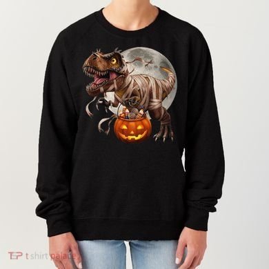 Halloween Dinosaur T Rex Pumpkin Women's Sweatshirt