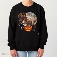 Halloween Dinosaur T Rex Pumpkin Women's Sweatshirt thumb 0
