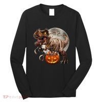 Halloween Dinosaur T Rex Pumpkin Long Sleeve Shirt thumb 0