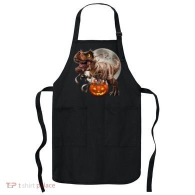 Halloween Dinosaur T Rex Pumpkin Apron