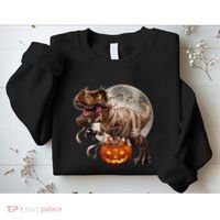 Halloween Dinosaur T Rex Pumpkin Sweatshirt thumb 2