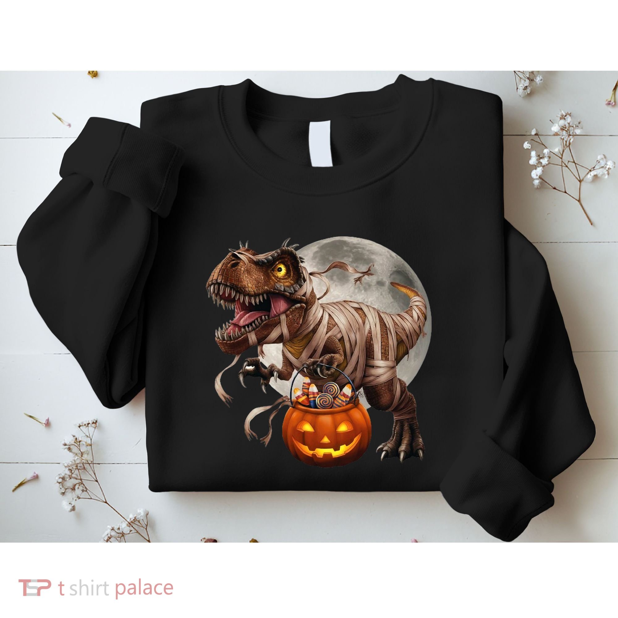 Halloween Dinosaur T Rex Pumpkin Sweatshirt