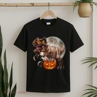 Halloween Dinosaur T Rex Pumpkin T-Shirt thumb 2