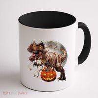 Halloween Dinosaur T Rex Pumpkin Coffee Mug thumb 1