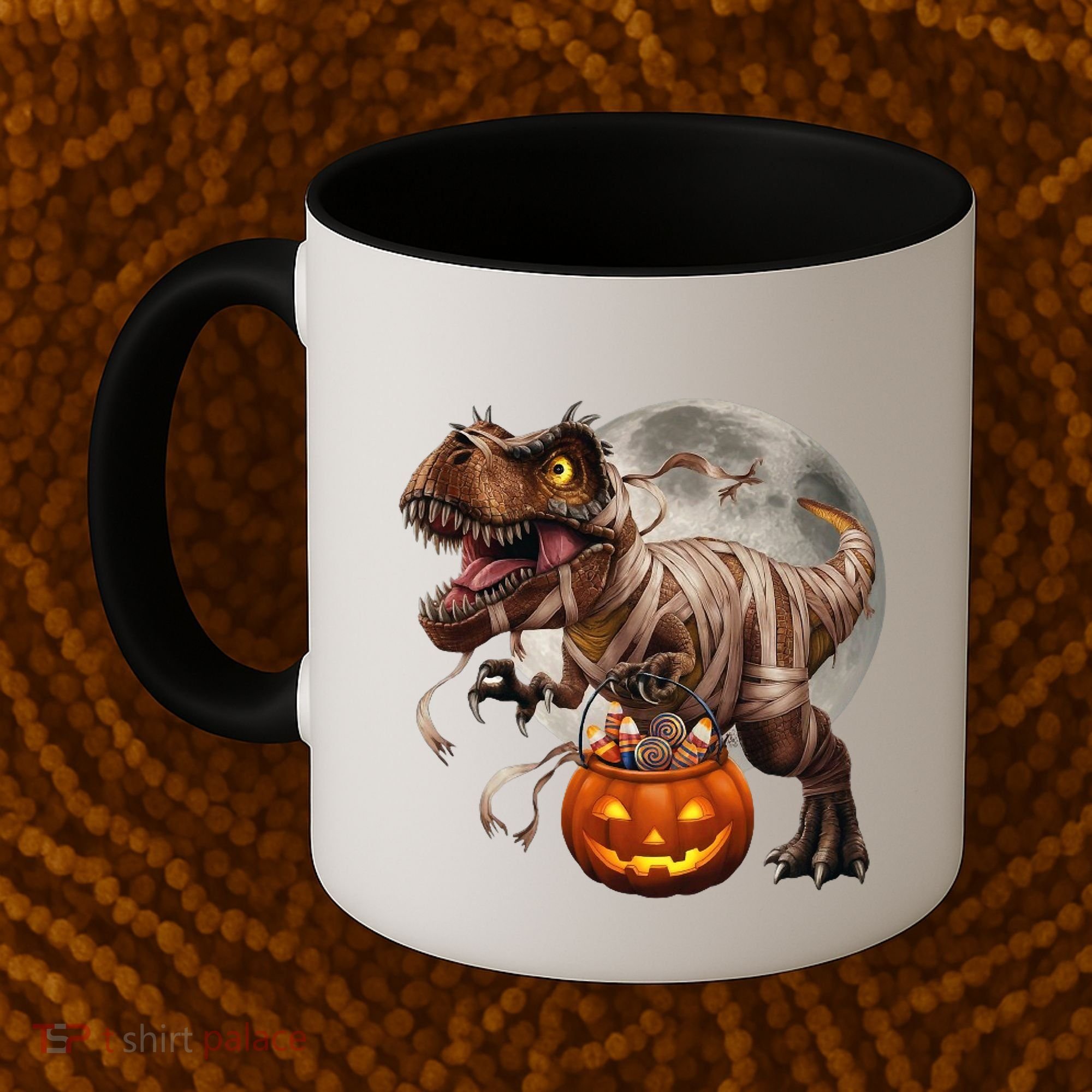 Halloween Dinosaur T Rex Pumpkin Coffee Mug