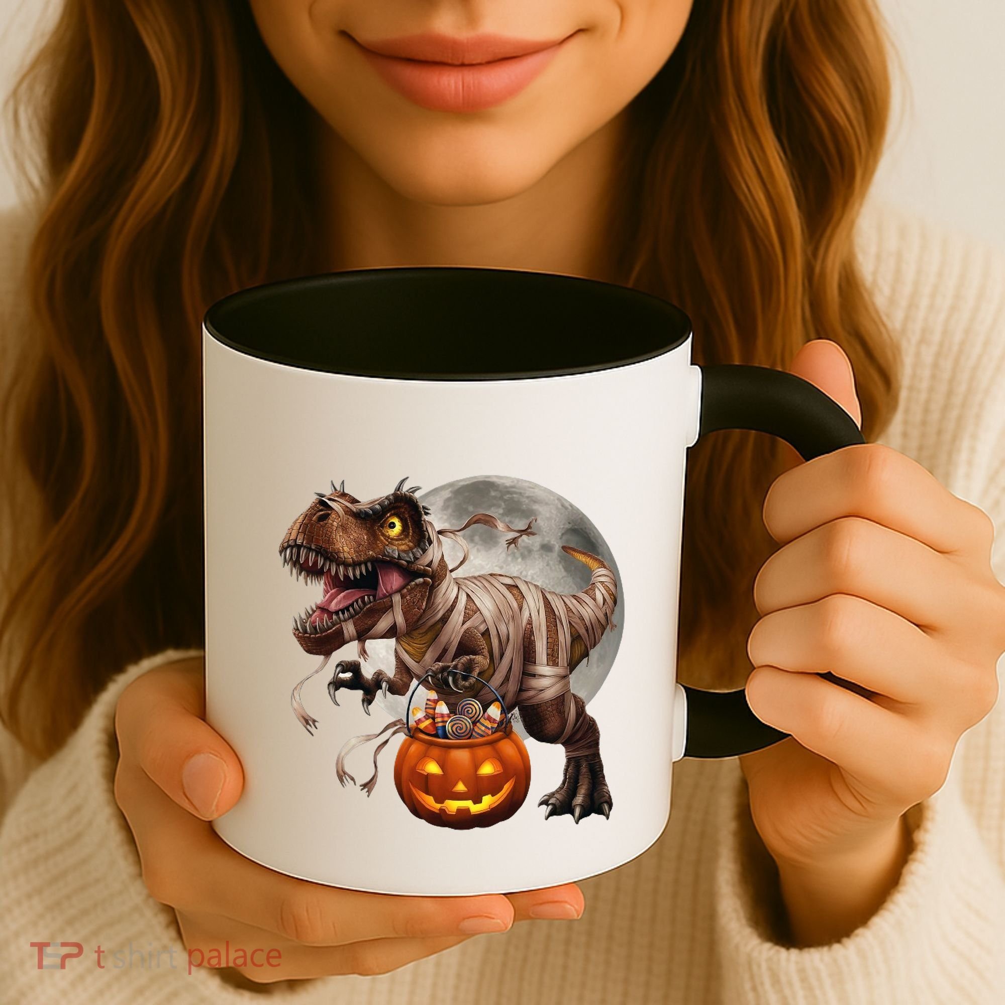 Halloween Dinosaur T Rex Pumpkin Coffee Mug