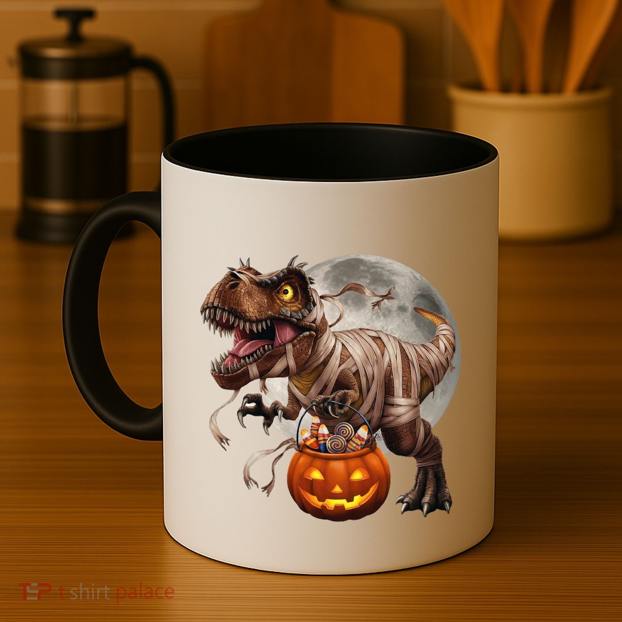Halloween Dinosaur T Rex Pumpkin Coffee Mug