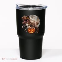 Halloween Dinosaur T Rex Pumpkin Tumbler thumb 0