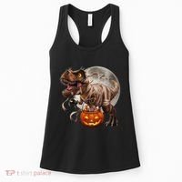 Halloween Dinosaur T Rex Pumpkin Women's Tank Top thumb 0