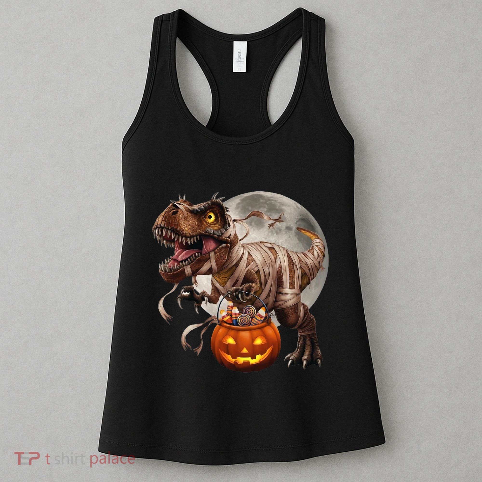 Halloween Dinosaur T Rex Pumpkin Women's Tank Top