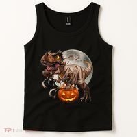 Halloween Dinosaur T Rex Pumpkin Tank Top thumb 2