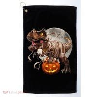 Halloween Dinosaur T Rex Pumpkin Golf Towel thumb 0