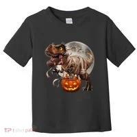 Halloween Dinosaur T Rex Pumpkin Toddler T-Shirt thumb 0