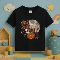 Halloween Dinosaur T Rex Pumpkin Toddler T-Shirt thumb 3