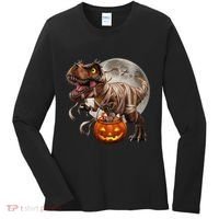 Halloween Dinosaur T Rex Pumpkin Women's Long Sleeve Shirt thumb 0