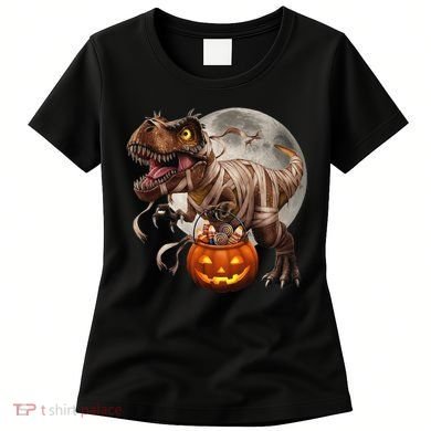 Halloween Dinosaur T Rex Pumpkin Women's T-Shirt
