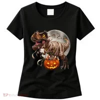 Halloween Dinosaur T Rex Pumpkin Women's T-Shirt thumb 0