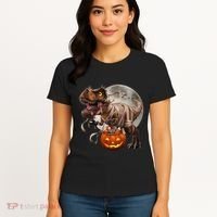 Halloween Dinosaur T Rex Pumpkin Women's T-Shirt thumb 4