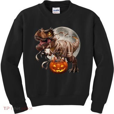 Halloween Dinosaur T Rex Pumpkin Kids Sweatshirt