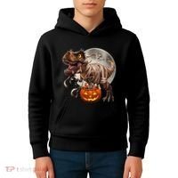Halloween Dinosaur T Rex Pumpkin Kids Hoodie thumb 4