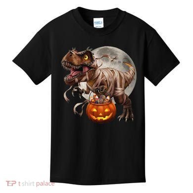 Halloween Dinosaur T Rex Pumpkin Kids T-Shirt