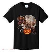 Halloween Dinosaur T Rex Pumpkin Kids T-Shirt thumb 0