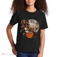 Halloween Dinosaur T Rex Pumpkin Kids T-Shirt thumb 2