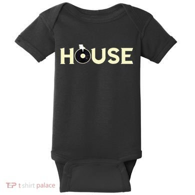 House DJ Turntable Techno EDM Dance Music Discjockey Baby Bodysuit