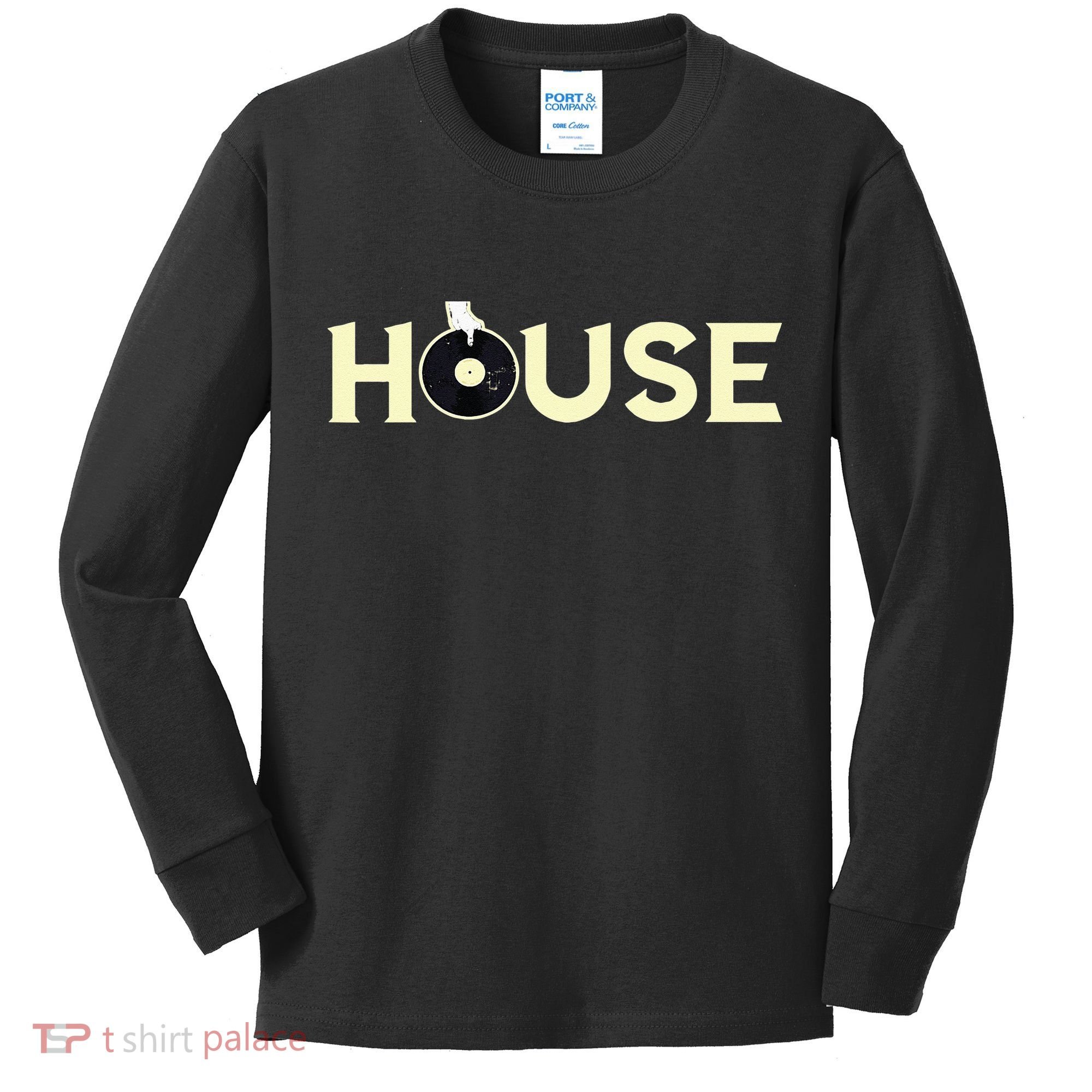 House DJ Turntable Techno EDM Dance Music Discjockey Kids Long Sleeve Shirt