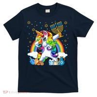 Hanukkah Dabbing Unicorn Jewnicorn Chanukah Jewish Xmas T-Shirt thumb 0